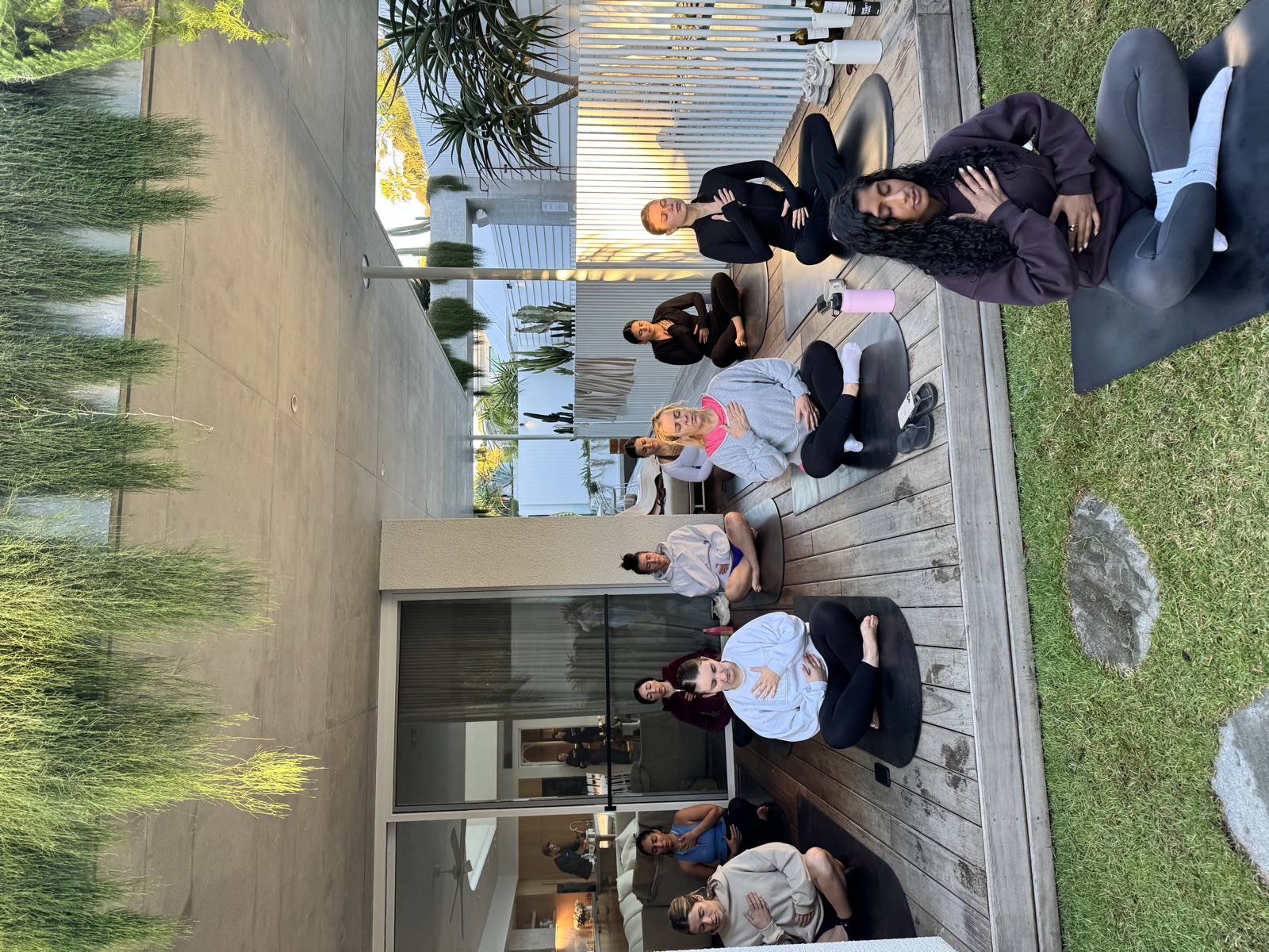 Mon leading the retreat session at The Breath Haus